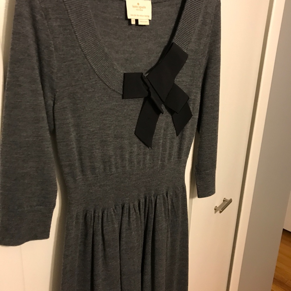 Kate Spade grey sweater dress with bow